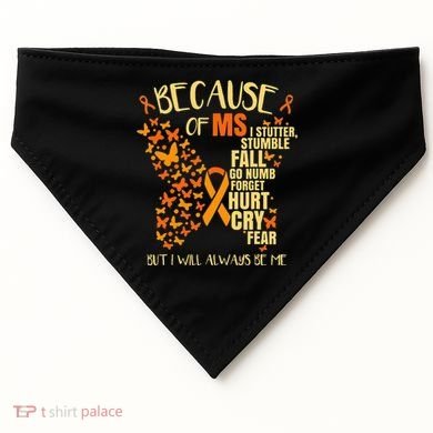 In March We Wear Orange Ribbon MS Warrior Multiple Sclerosis USA-Made Doggie Bandana