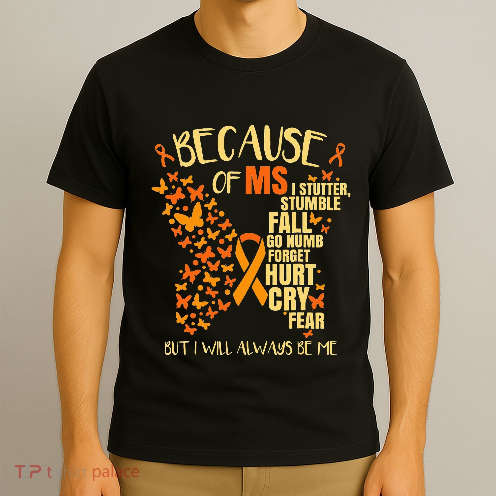 In March We Wear Orange Ribbon MS Warrior Multiple Sclerosis T-Shirt