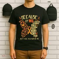 In March We Wear Orange Ribbon MS Warrior Multiple Sclerosis T-Shirt thumb 6