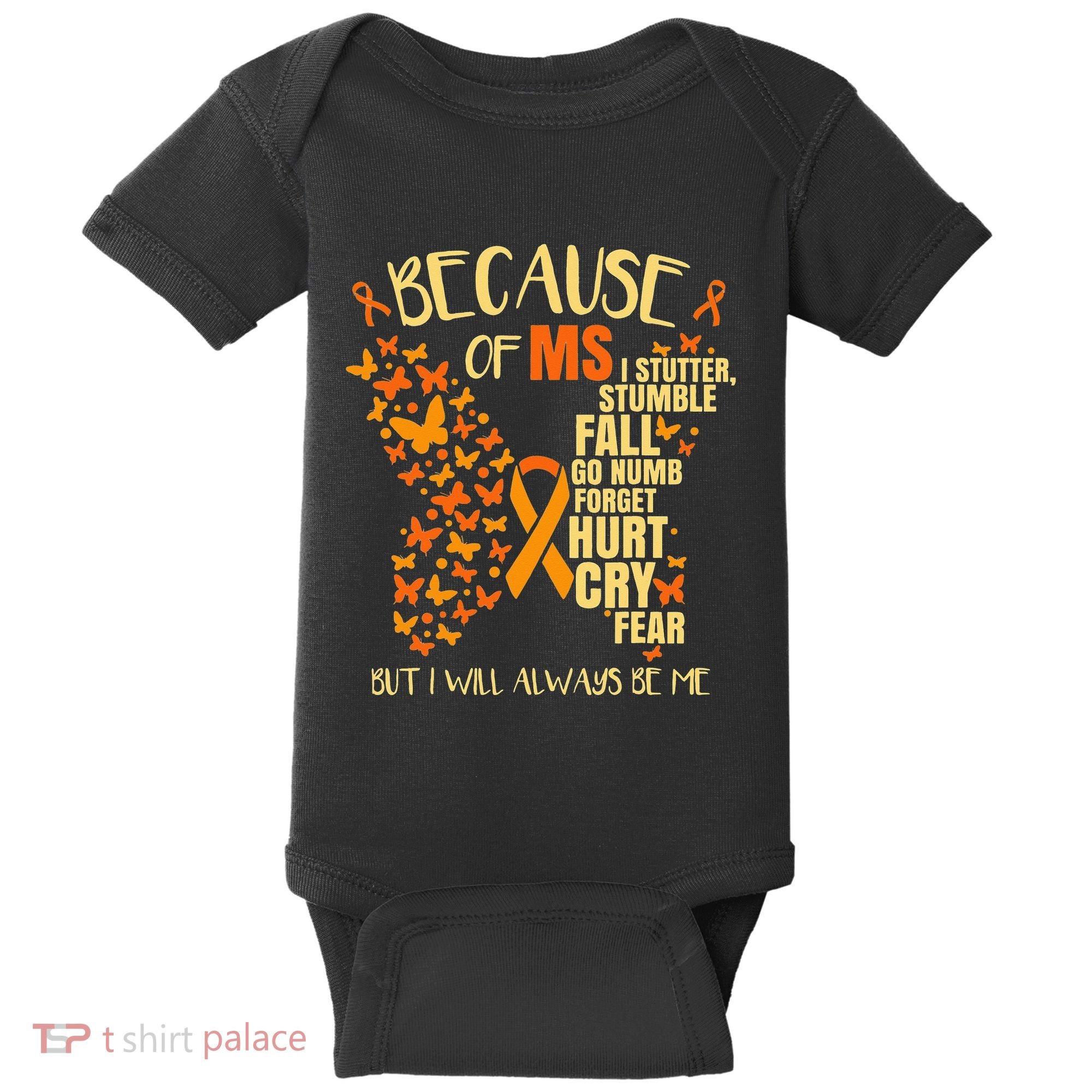 In March We Wear Orange Ribbon MS Warrior Multiple Sclerosis Baby Bodysuit