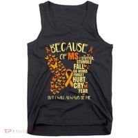 In March We Wear Orange Ribbon MS Warrior Multiple Sclerosis Tank Top thumb 0