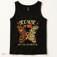 In March We Wear Orange Ribbon MS Warrior Multiple Sclerosis Tank Top thumb 2