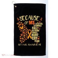 In March We Wear Orange Ribbon MS Warrior Multiple Sclerosis Golf Towel thumb 0