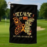 In March We Wear Orange Ribbon MS Warrior Multiple Sclerosis Golf Towel thumb 1