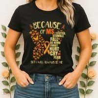 In March We Wear Orange Ribbon MS Warrior Multiple Sclerosis Women's T-Shirt thumb 2