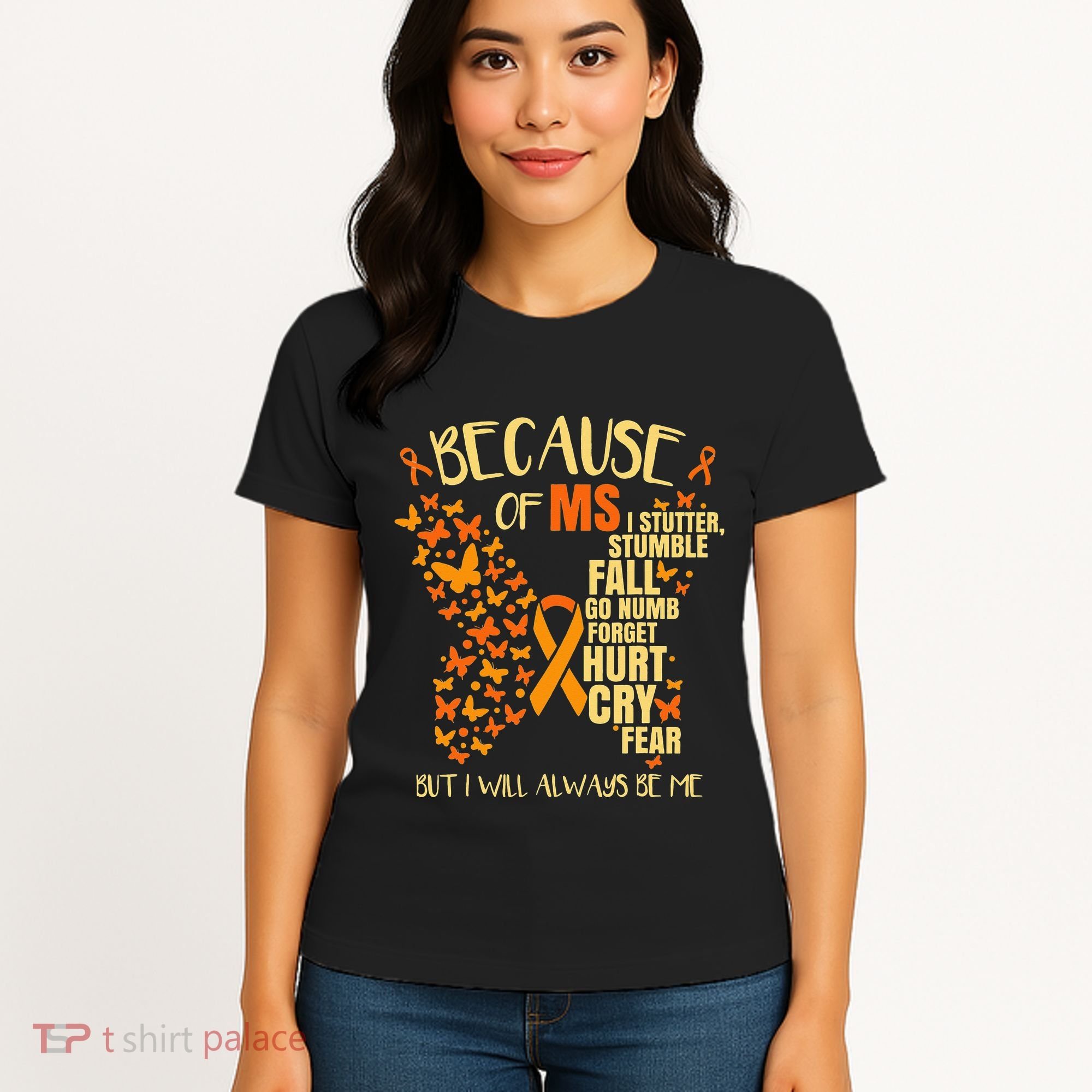 In March We Wear Orange Ribbon MS Warrior Multiple Sclerosis Women's T-Shirt