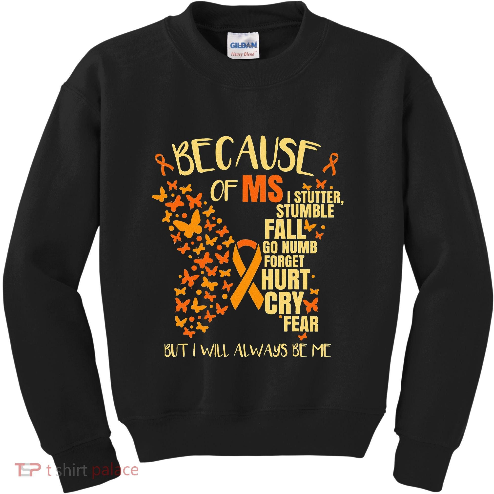 In March We Wear Orange Ribbon MS Warrior Multiple Sclerosis Kids Sweatshirt