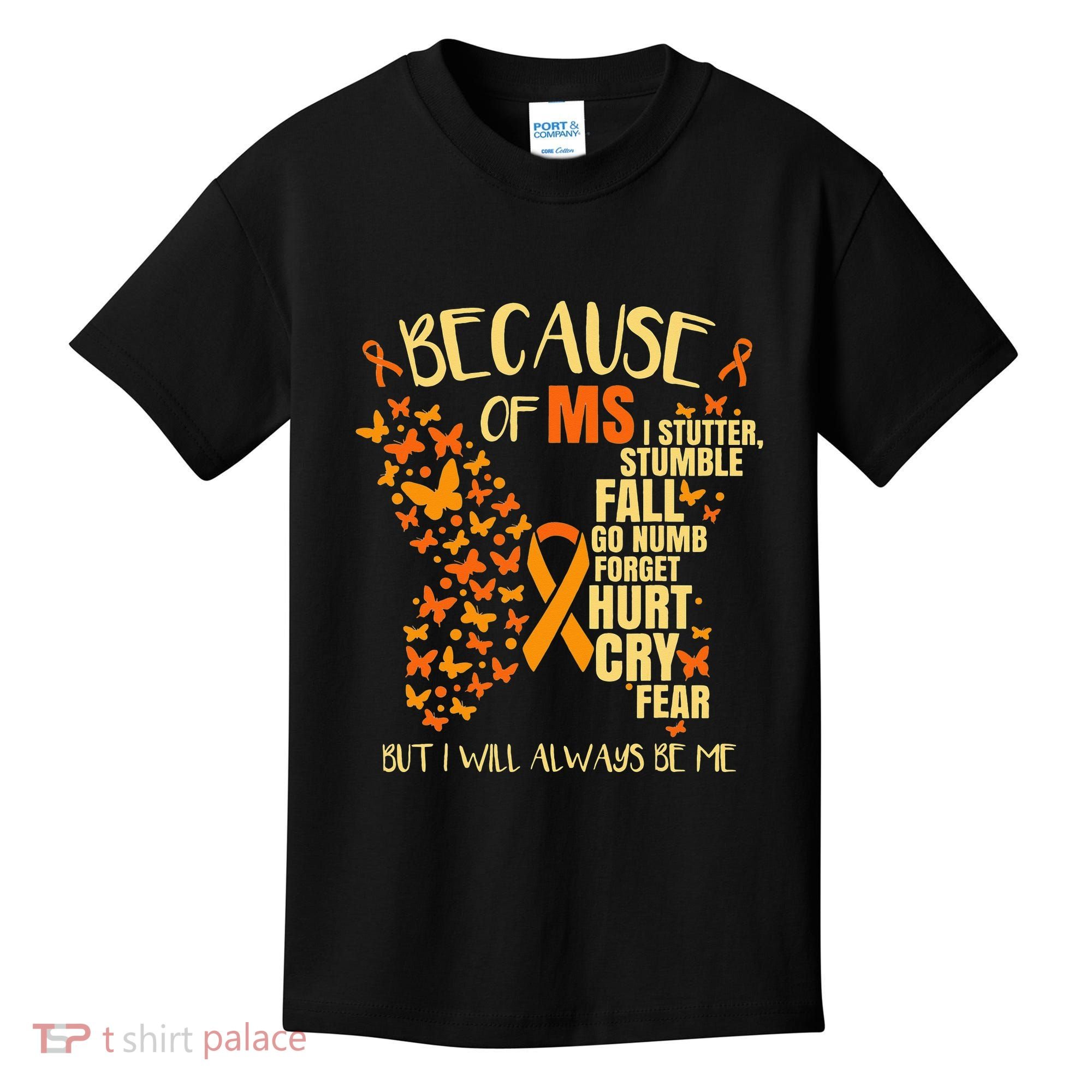 In March We Wear Orange Ribbon MS Warrior Multiple Sclerosis Kids T-Shirt