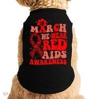 In March We Wear Red HIV AIDS Awareness Aids Hiv Warrior 2 Doggie Tank thumb 0