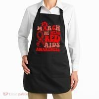 In March We Wear Red HIV AIDS Awareness Aids Hiv Warrior 2 Apron thumb 2