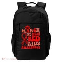 In March We Wear Red HIV AIDS Awareness Aids Hiv Warrior 2 Backpack thumb 0