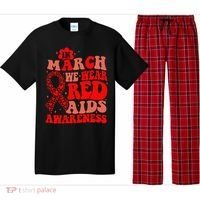 In March We Wear Red HIV AIDS Awareness Aids Hiv Warrior 2 Pajama Set thumb 0
