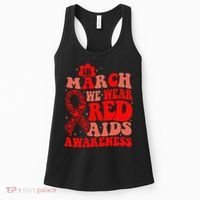 In March We Wear Red HIV AIDS Awareness Aids Hiv Warrior 2 Women's Tank Top thumb 0