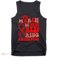 In March We Wear Red HIV AIDS Awareness Aids Hiv Warrior 2 Tank Top thumb 0
