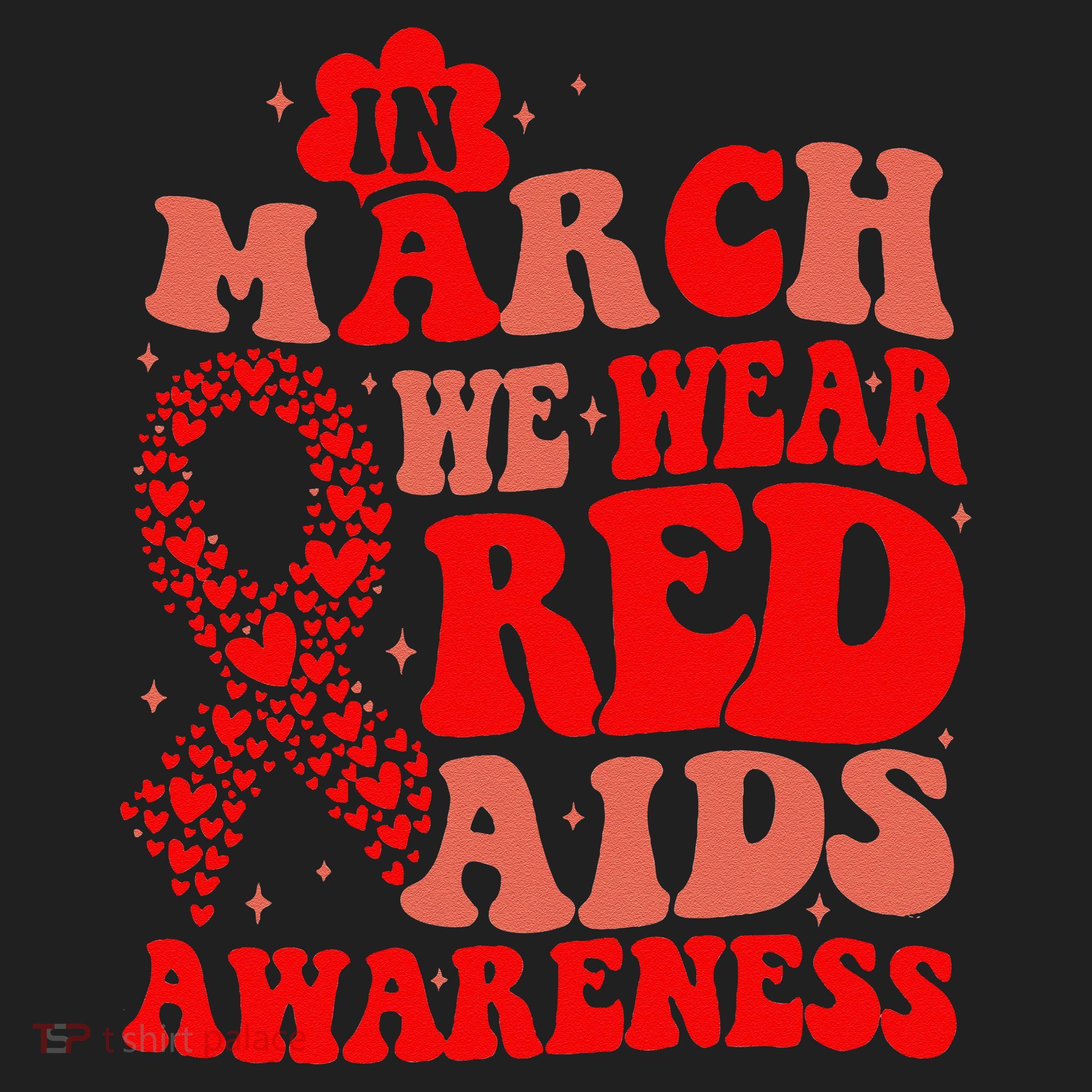 In March We Wear Red HIV AIDS Awareness Aids Hiv Warrior 2 Golf Towel
