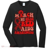 In March We Wear Red HIV AIDS Awareness Aids Hiv Warrior 2 Women's Long Sleeve Shirt thumb 0