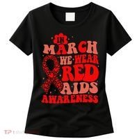 In March We Wear Red HIV AIDS Awareness Aids Hiv Warrior 2 Women's T-Shirt thumb 0