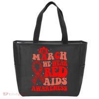 In March We Wear Red HIV AIDS Awareness Aids Hiv Warrior 2 Tote Bag thumb 0