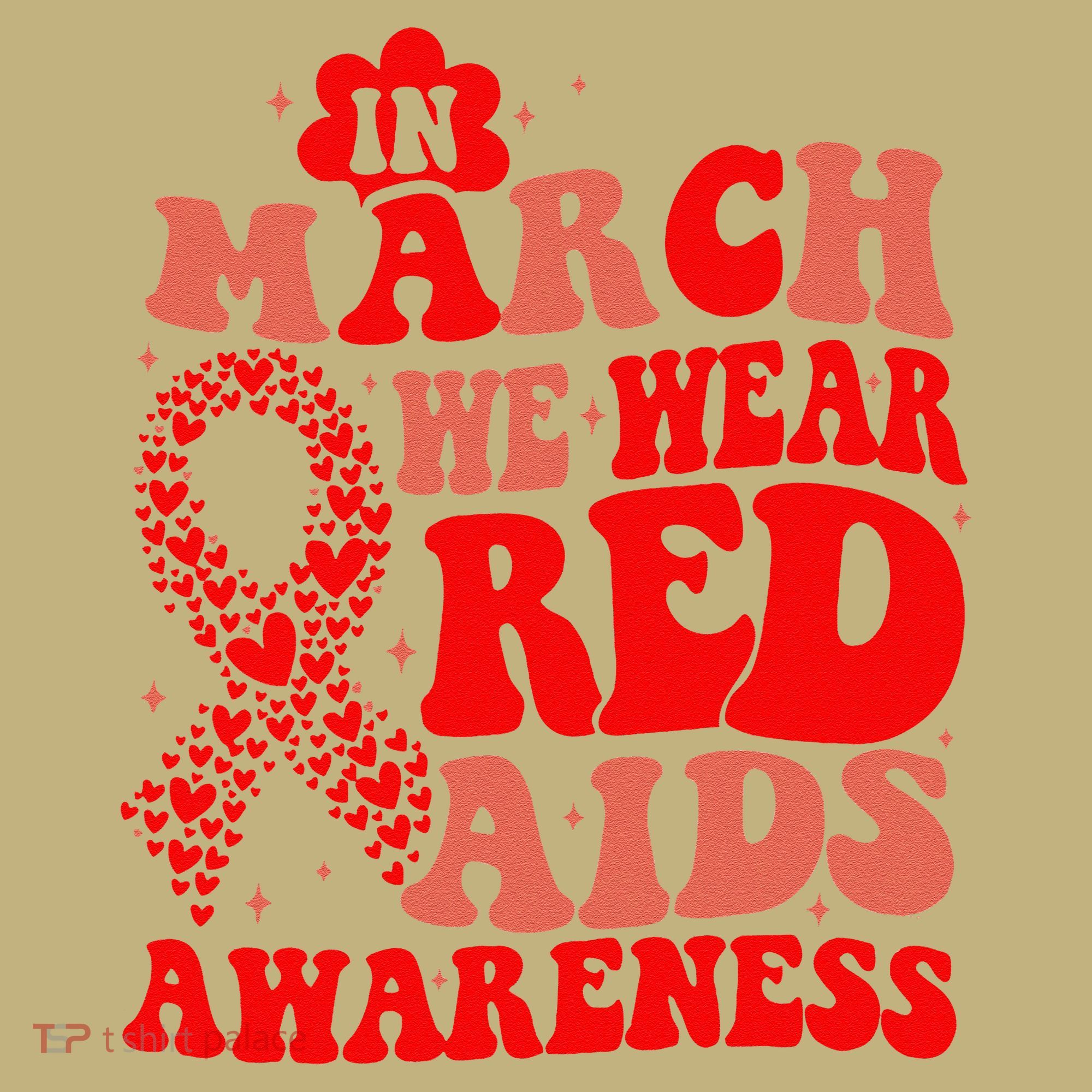 In March We Wear Red HIV AIDS Awareness Aids Hiv Warrior 2 Hoodie
