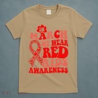 In March We Wear Red HIV AIDS Awareness Aids Hiv Warrior 2 T-Shirt thumb 5