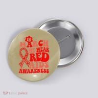 In March We Wear Red HIV AIDS Awareness Aids Hiv Warrior 2 Button thumb 0