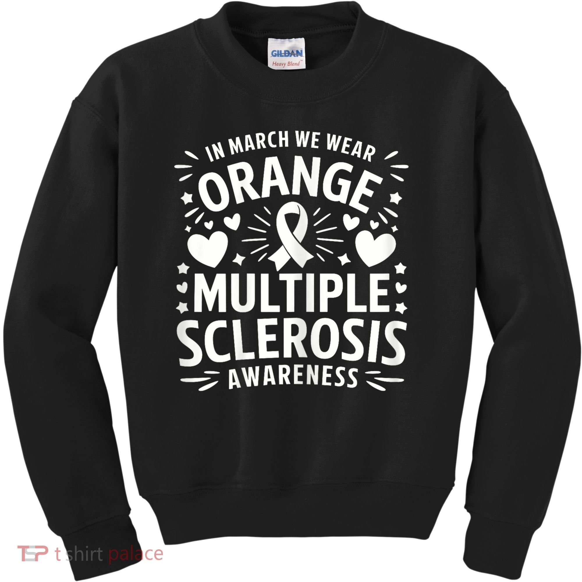 In March We Wear Orange For Multiple Sclerosis Awareness Kids Sweatshirt