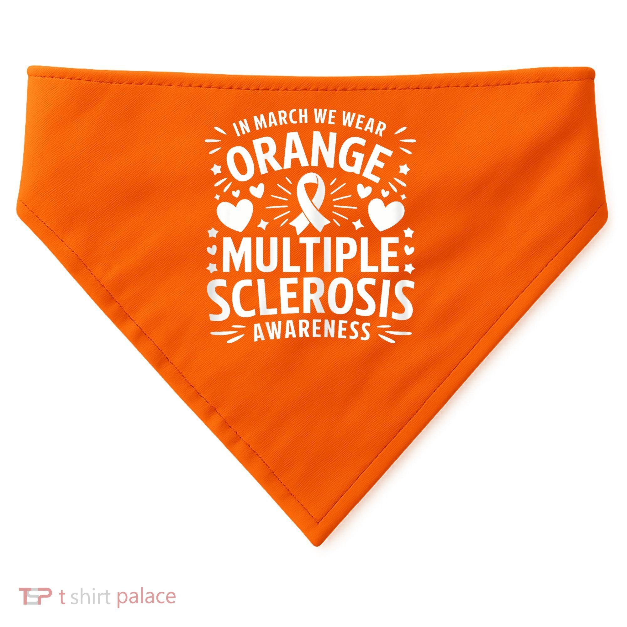 In March We Wear Orange For Multiple Sclerosis Awareness USA-Made Doggie Bandana