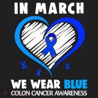 In March We Wear Blue For Colon Cancer Awareness Blue Heart Beanie thumb 2