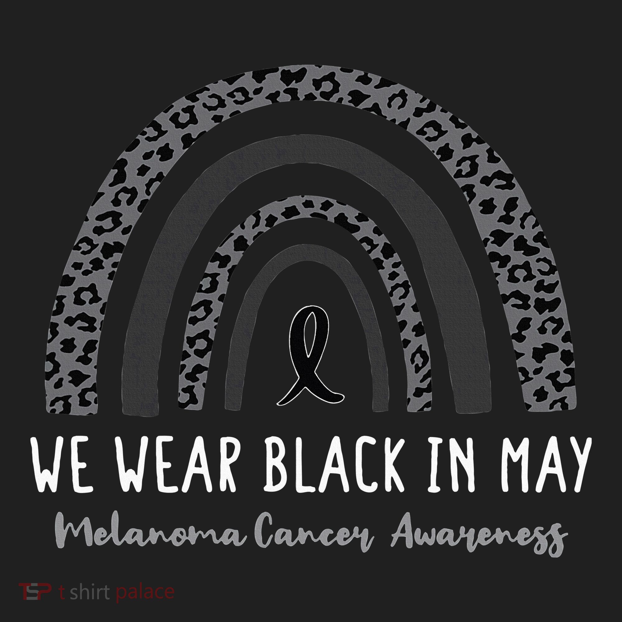 In May We Wear Black Melanoma Cancer Awareness Rainbow Beanie
