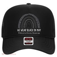 In May We Wear Black Melanoma Cancer Awareness Rainbow Hat thumb 0