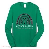 In May We Wear Black Melanoma Cancer Awareness Rainbow Long Sleeve Shirt thumb 0