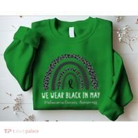 In May We Wear Black Melanoma Cancer Awareness Rainbow Sweatshirt thumb 2