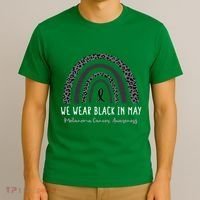 In May We Wear Black Melanoma Cancer Awareness Rainbow T-Shirt thumb 3