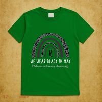 In May We Wear Black Melanoma Cancer Awareness Rainbow T-Shirt thumb 5