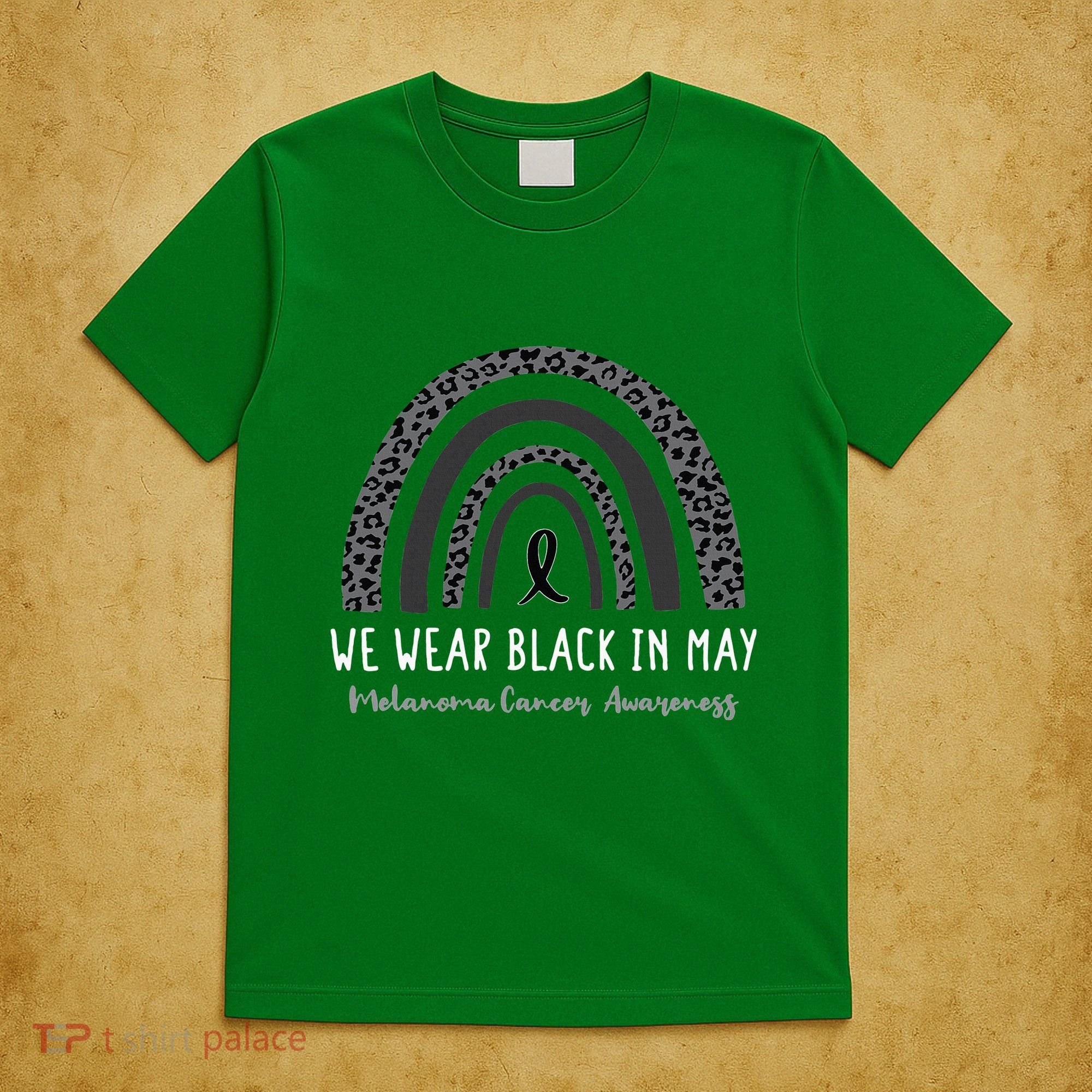 In May We Wear Black Melanoma Cancer Awareness Rainbow T-Shirt