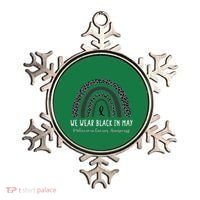In May We Wear Black Melanoma Cancer Awareness Rainbow Ornament thumb 0
