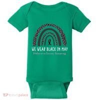 In May We Wear Black Melanoma Cancer Awareness Rainbow Baby Bodysuit thumb 0