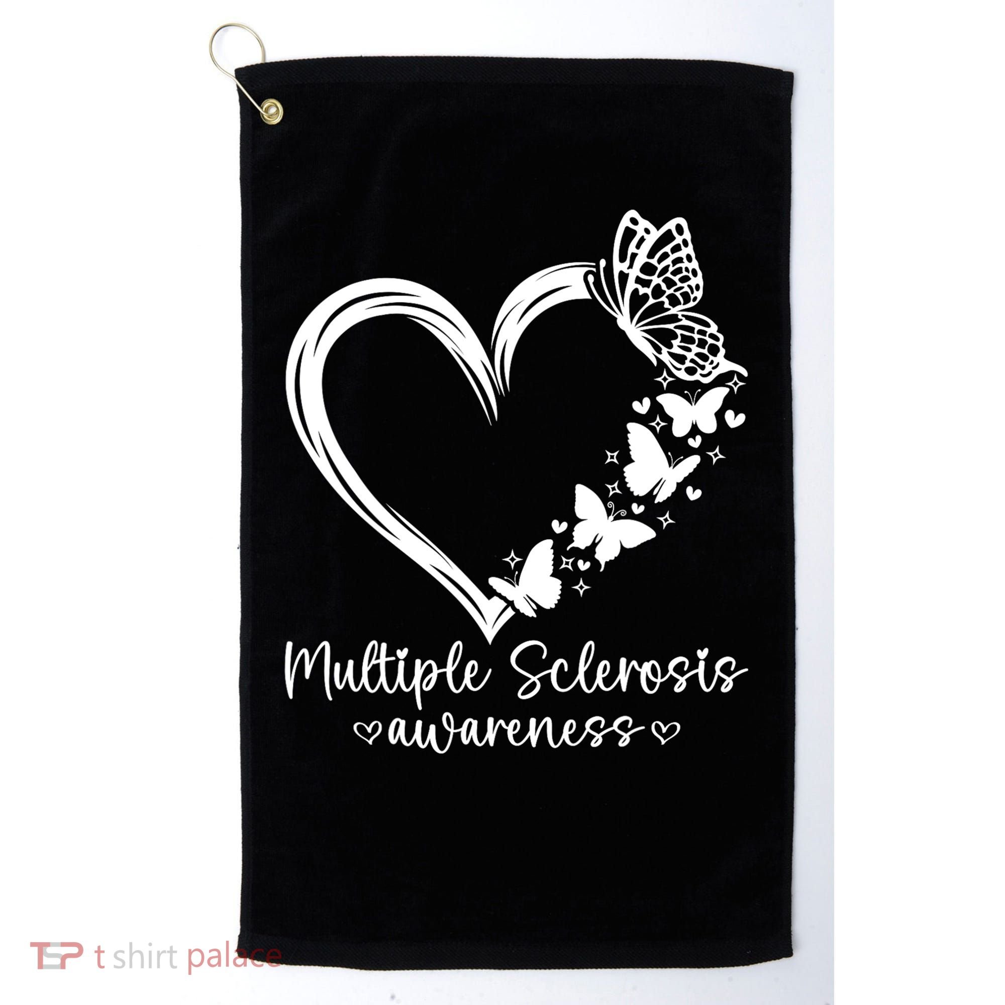 In March We Wear Orange Ribbon MS Warrior Multiple Sclerosis Golf Towel