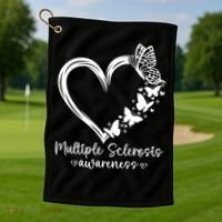 In March We Wear Orange Ribbon MS Warrior Multiple Sclerosis Golf Towel thumb 1
