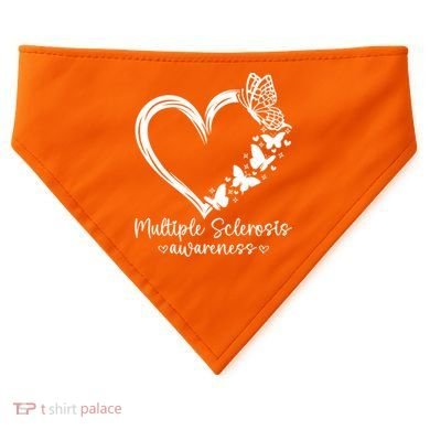 In March We Wear Orange Ribbon MS Warrior Multiple Sclerosis USA-Made Doggie Bandana