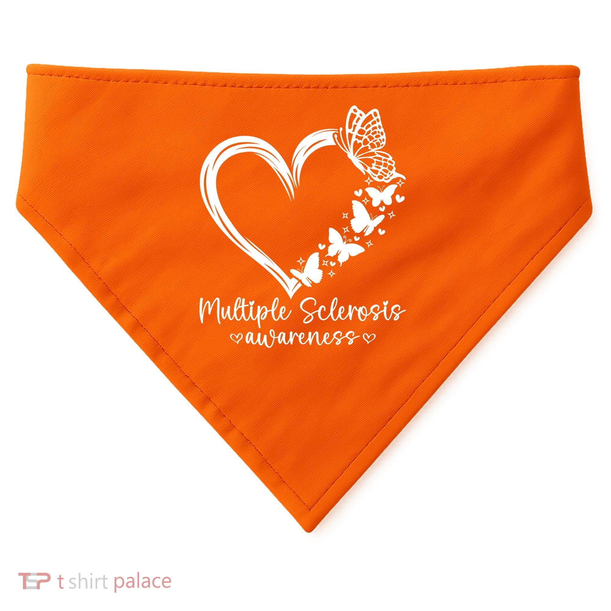 In March We Wear Orange Ribbon MS Warrior Multiple Sclerosis USA-Made Doggie Bandana