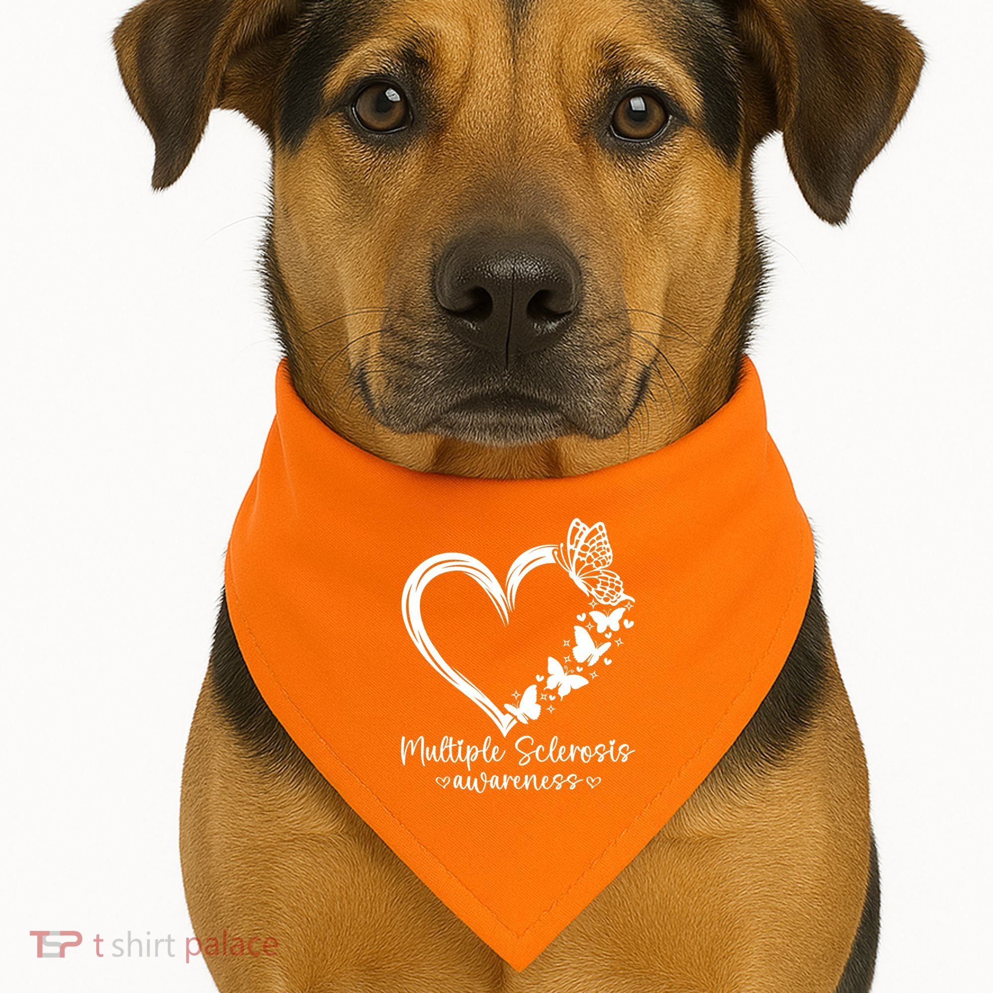 In March We Wear Orange Ribbon MS Warrior Multiple Sclerosis USA-Made Doggie Bandana