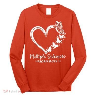 In March We Wear Orange Ribbon MS Warrior Multiple Sclerosis Long Sleeve Shirt