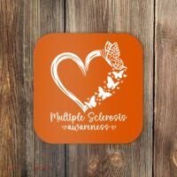 In March We Wear Orange Ribbon MS Warrior Multiple Sclerosis Coaster thumb 0