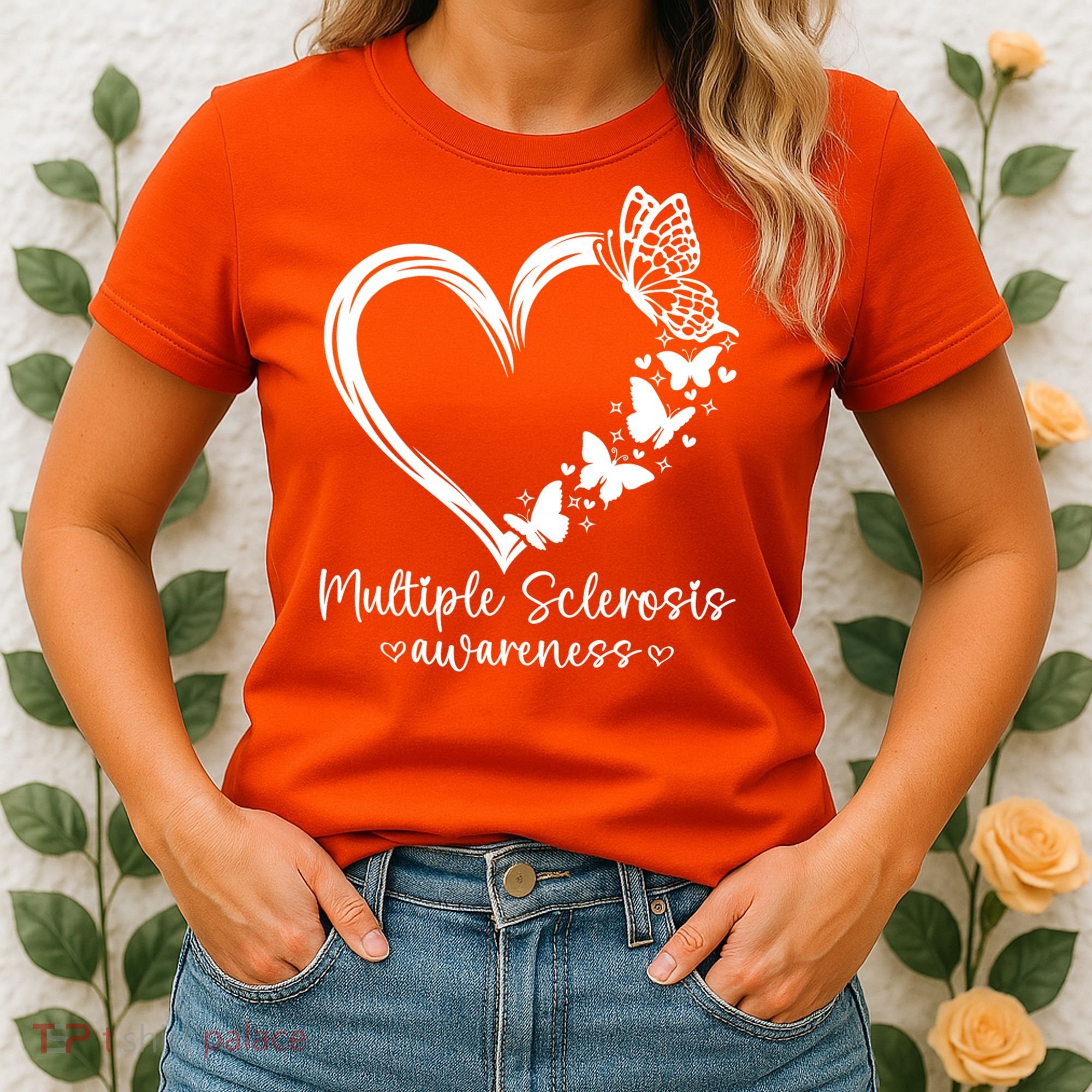 In March We Wear Orange Ribbon MS Warrior Multiple Sclerosis Women's T-Shirt