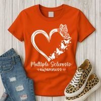 In March We Wear Orange Ribbon MS Warrior Multiple Sclerosis Women's T-Shirt thumb 3