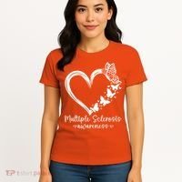 In March We Wear Orange Ribbon MS Warrior Multiple Sclerosis Women's T-Shirt thumb 4