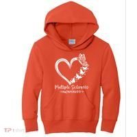 In March We Wear Orange Ribbon MS Warrior Multiple Sclerosis Kids Hoodie thumb 0