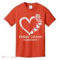 In March We Wear Orange Ribbon MS Warrior Multiple Sclerosis Kids T-Shirt thumb 0