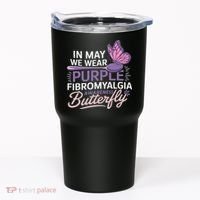 In May We Wear Purple Fibromyalgia Awareness Butterfly Tumbler thumb 0